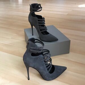 SCHUTZ Charcoal Strappy Heels
